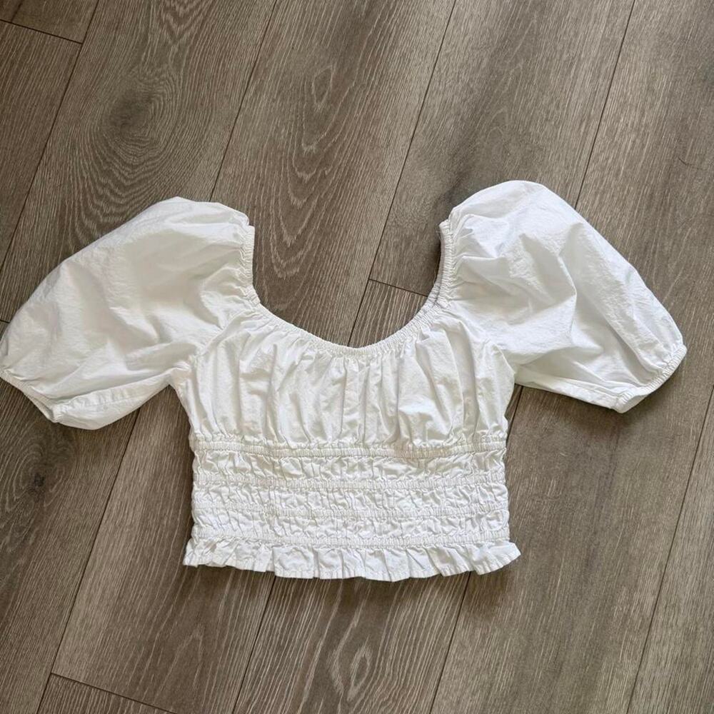 American eagle white puff sleeve
